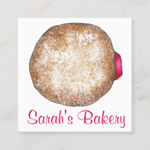 Jelly Doughnut Doughnut Bakery Bake Shop Baker Foo Square Business Card