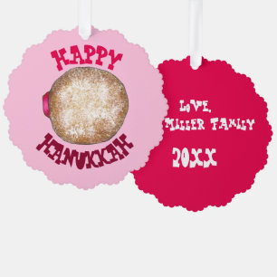 Jelly Doughnut Ugly Christmas Hanukkah Party Sweat Tree Decoration Card