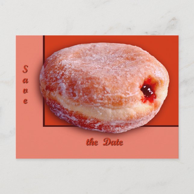 Jelly Filled Doughnut Announcement Postcard (Front)