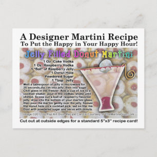 Jelly Filled Doughnut Martini Recipe Postcard