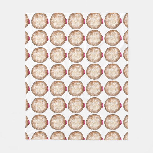 Jelly Filled Doughnuts Doughnuts Hanukkah Sufganiy Fleece Blanket (Front)