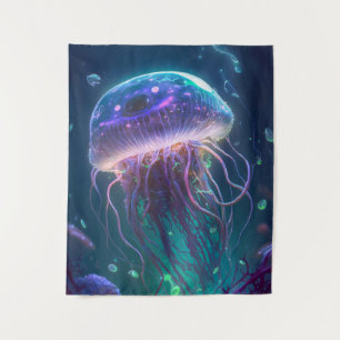 Jelly Fish Animal Portrait Painting Wildlife Ocean Tapestry