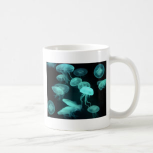 jelly fish glowing coffee mug