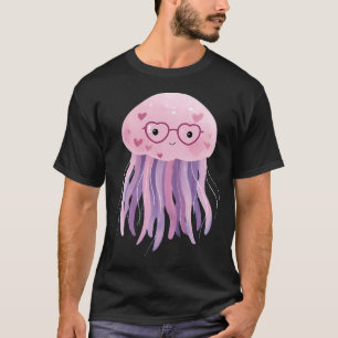 Jelly fish wearing heart glasses valentines day ca T-Shirt