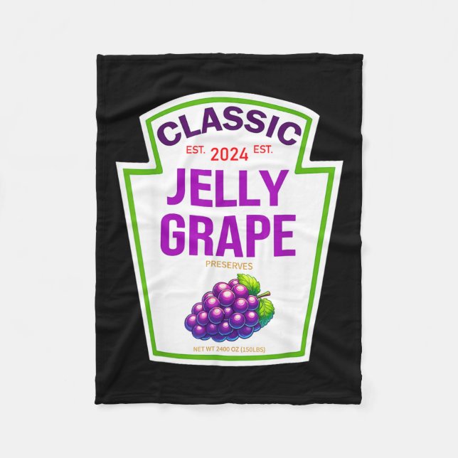 Jelly Grape Halloween 2024 Costume Matching Group  Fleece Blanket (Front)