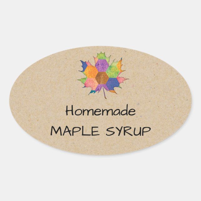 Jelly Jar Homemade Maple Syrup Sticker (Front)