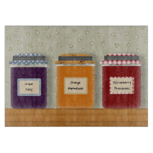 Jelly Jars Glass Cutting Board