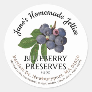 Jelly Label Vintage Homemade Blueberry Preserves