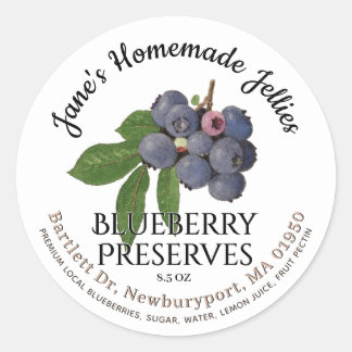 Jelly Label Vintage Homemade Blueberry Preserves