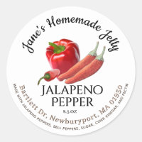 Jelly Label Vintage Jalapeño and Red Bell Pepper