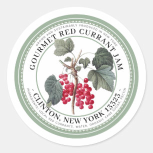 Jelly Label with Native Red Currant Illustration