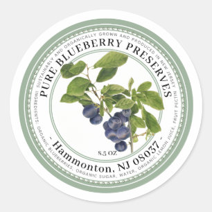 Jelly Label with Vintage Blueberry Illustration