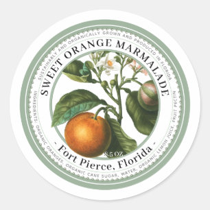 Jelly Label with Vintage Orange Illustration