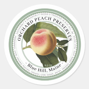 Jelly Label with Vintage Peach Illustration