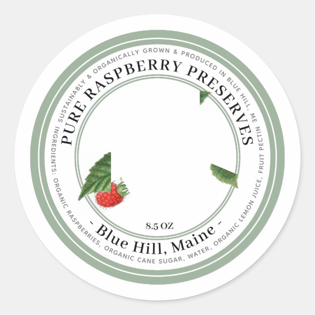 Jelly Label with Vintage Raspberries Illustration  (Front)