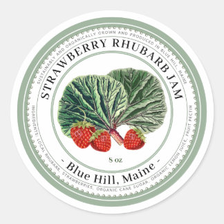 Jelly Label with Vintage Strawberry Rhubarb