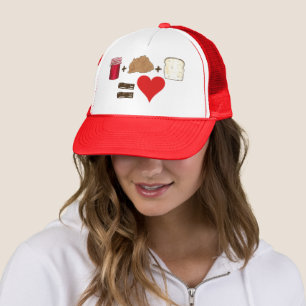 Jelly + Peanut Butter + Bread = Love Heart Trucker Hat