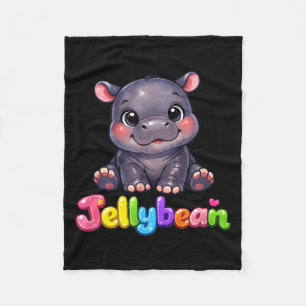 Jellybean baby hippo shirt fleece blanket