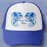 Jellyfish 0925 trucker hat<br><div class="desc">Painting "San Francisco Aquarium Jellyfish 0925" Collection Personalise on the product page or click the "Customise" button for more design options and create an essential accessory that you will never leave behind! Design created from my painting "San Francisco Aquarium Jellyfish 0925" capturing jellyfish in an aquarium in San Francisco, California....</div>