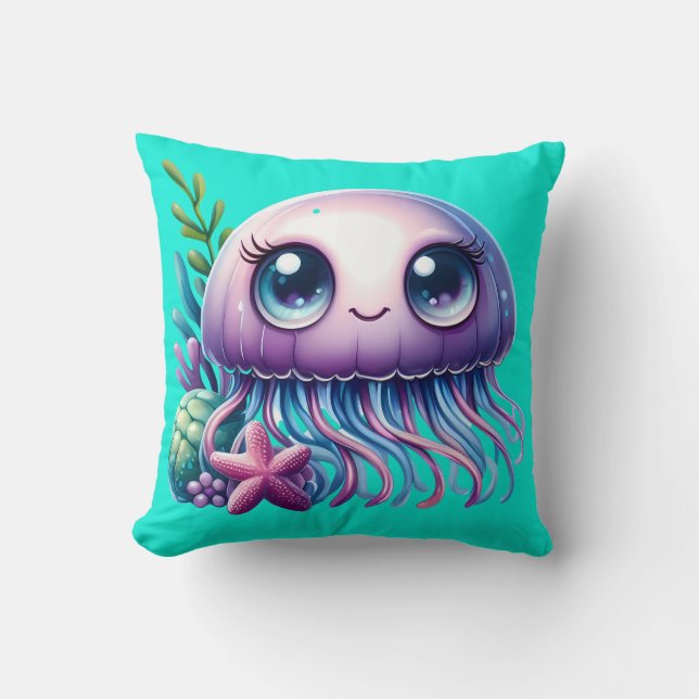 "Jellyfish and Starfish Buddies" Cushion (Front)
