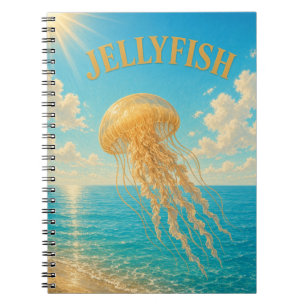 Jellyfish Azure Waters Watercolor GeoSaga Notebook