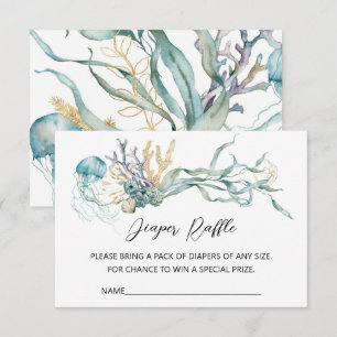 Jellyfish Baby Shower Diaper Raffle Enclosure Card