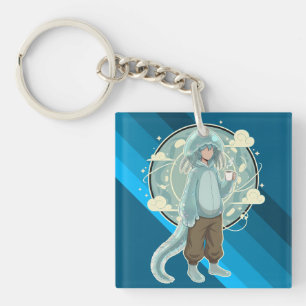 Jellyfish Boy Anime Coffee Art Key Ring