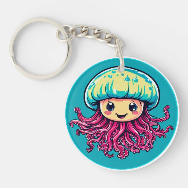 Jellyfish cartoon key ring (Front)