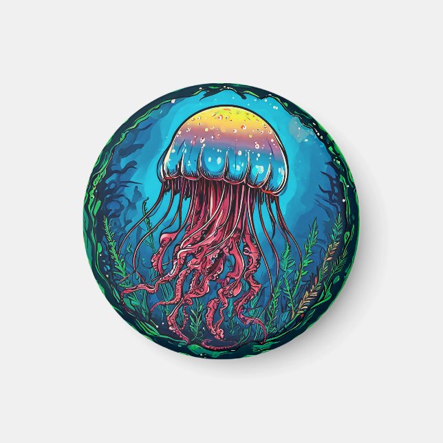 Jellyfish cartoon magnet (Front)