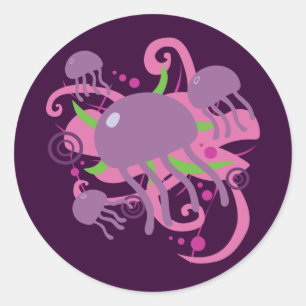 Jellyfish Classic Round Sticker