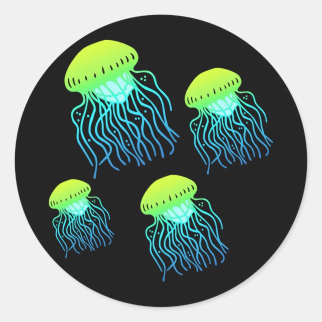 Jellyfish Classic Round Sticker (Front)