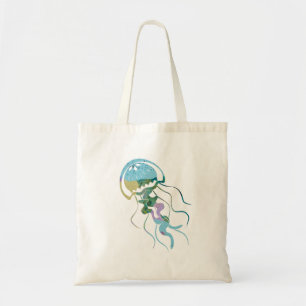 Jellyfish colourful shape tote bag