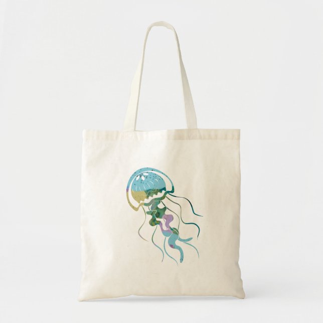 Jellyfish colourful shape tote bag (Front)