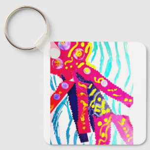 Jellyfish colourful summer key ring