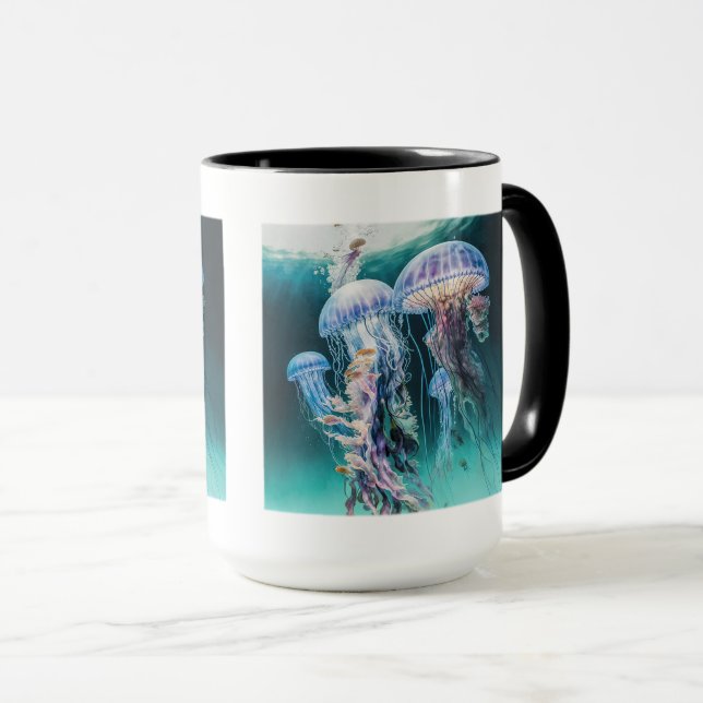 Jellyfish Combo Mug, 15 oz  Mug (Front Right)