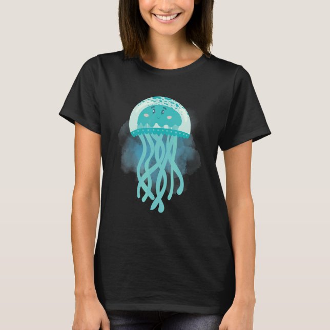 Jellyfish Deep Ocean Creatures and Rift Life T-Shirt (Front)