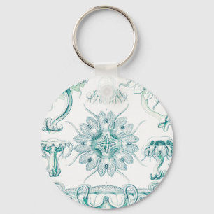 Jellyfish, Discomedusae by Ernst Haeckel Key Ring
