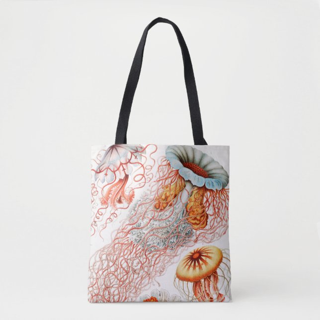 Jellyfish, Discomedusae by Ernst Haeckel Tote Bag (Front)