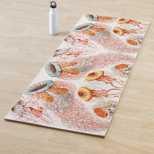 Jellyfish, Discomedusae by Ernst Haeckel Yoga Mat