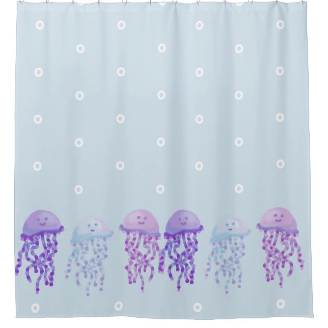Jellyfish down below the sea shower curtain (Front)
