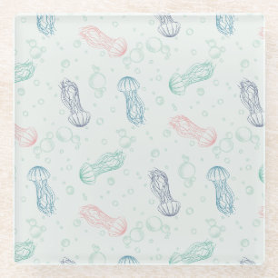 Jellyfish Drift Glass Coaster