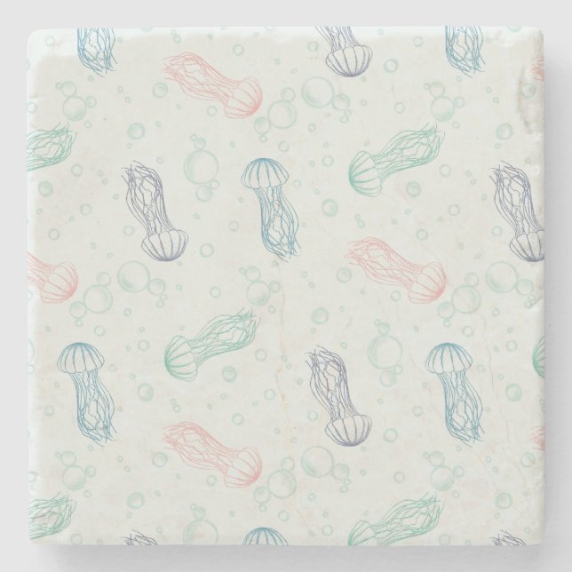 Jellyfish Drift Stone Coaster (Front)