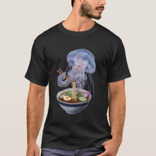 Jellyfish Eating Ramen Realistic T-Shirt