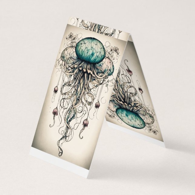 Jellyfish Elegance: T-Shirt Designs Inspired by Oc Business Card (Back)