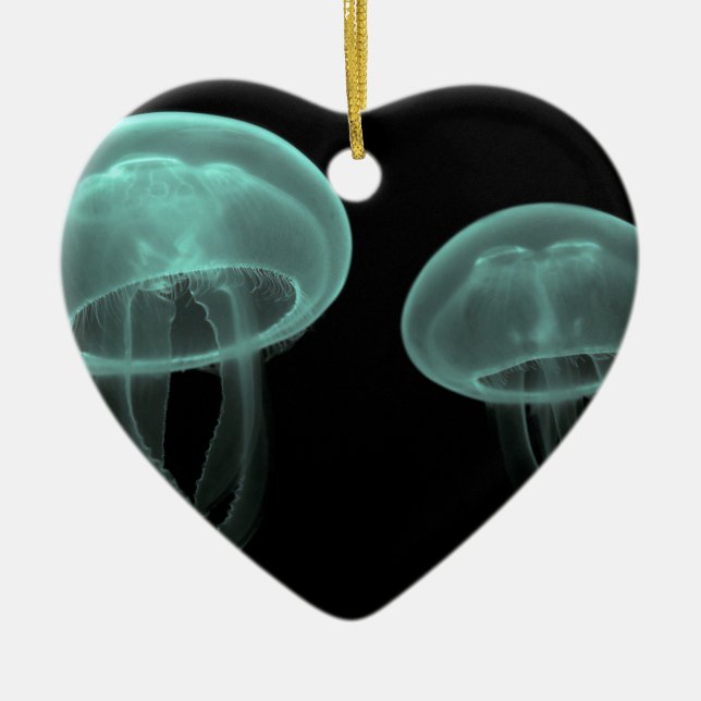 jellyfish fish custom personalise Anniversaries Ceramic Tree Decoration (Front)