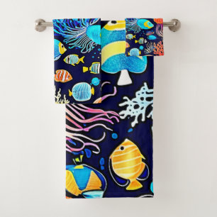 Jellyfish & Fish: Deep Sea Delight Bath Towel Set