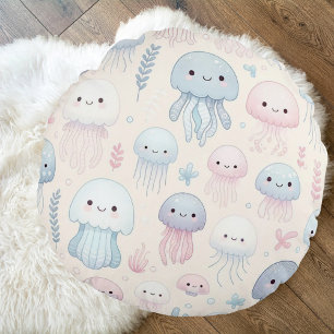 Jellyfish for Coastal Charm Round Cushion