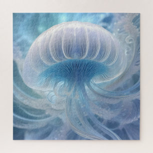 Jellyfish Fractal Art Under The Sea, Jigsaw Puzzle