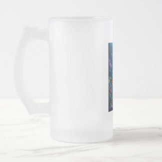 Jellyfish  frosted glass beer mug