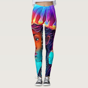 Jellyfish Girl Art Leggings
